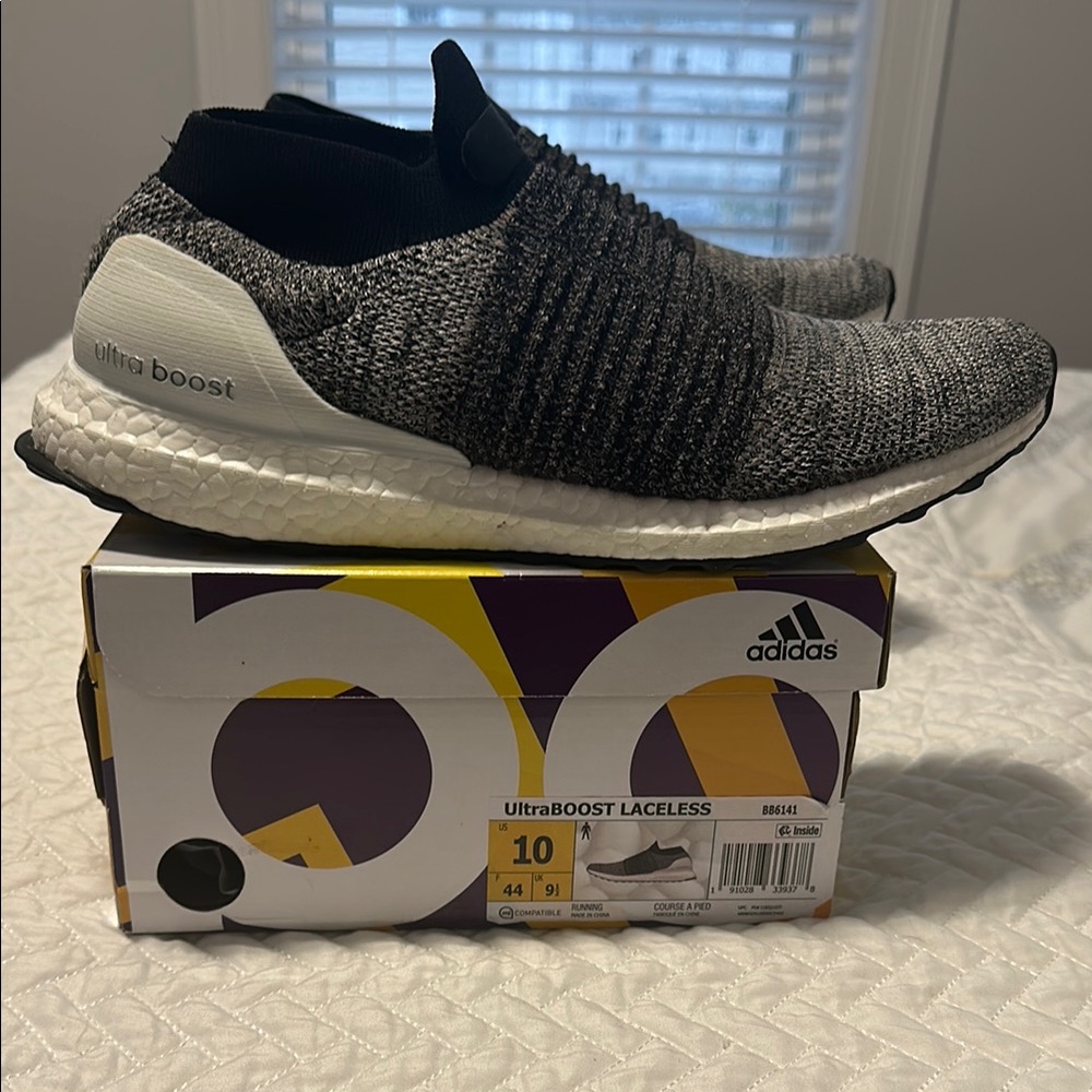 Adidas UltraBOOST Laceless Men's Shoes - Black and White